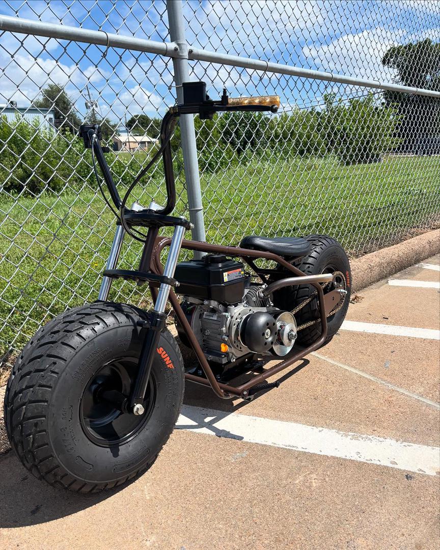 Black and Brown Coleman Mini Bike - Image 2